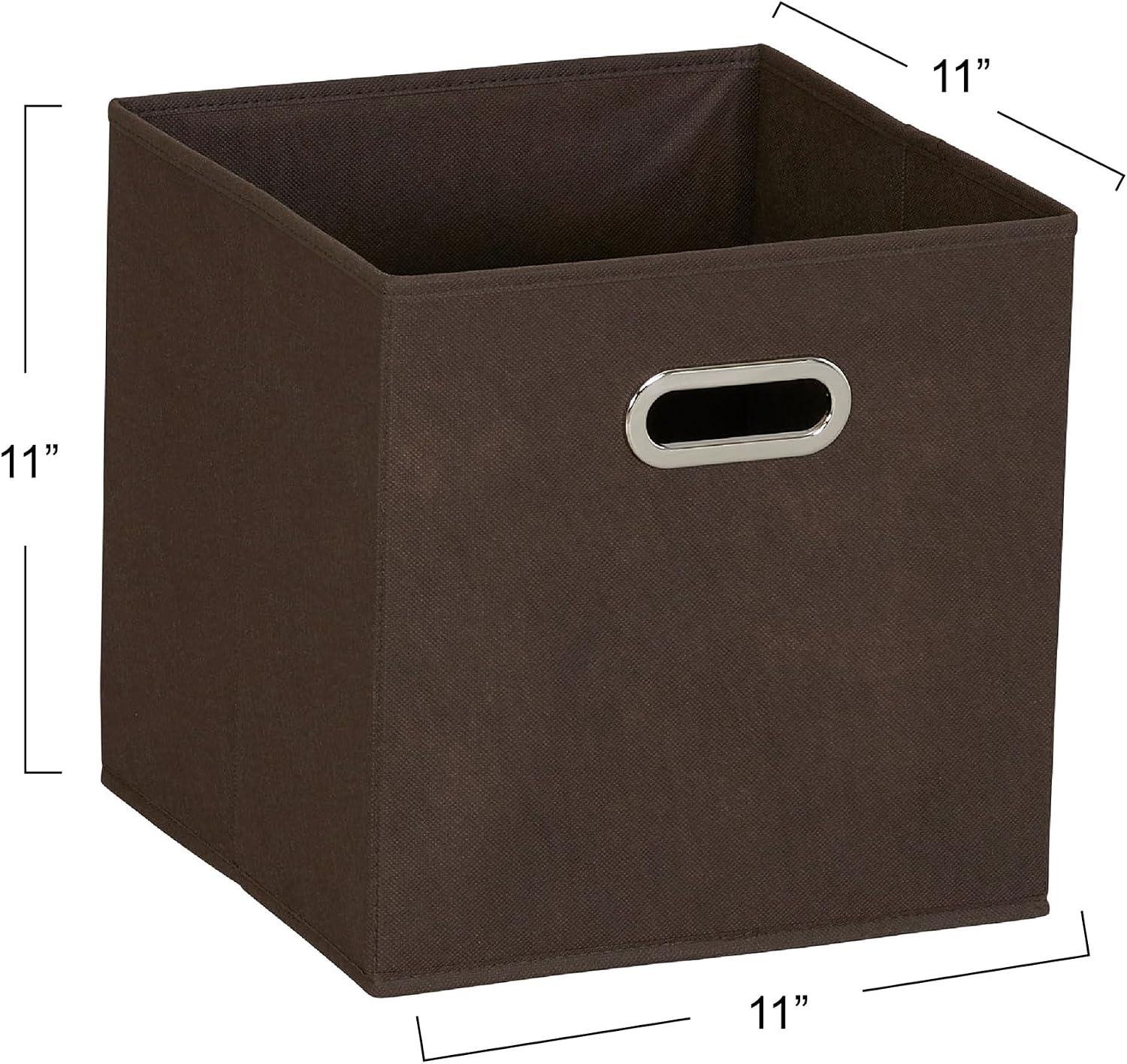 Household Essentials Fabric Storage Bins 6 Piece Set, Strong Poly-Woven Fabric, Sturdy Chipboard Sides, Grommet Front Handle, Stackable and Foldable, Classic Design, Navy