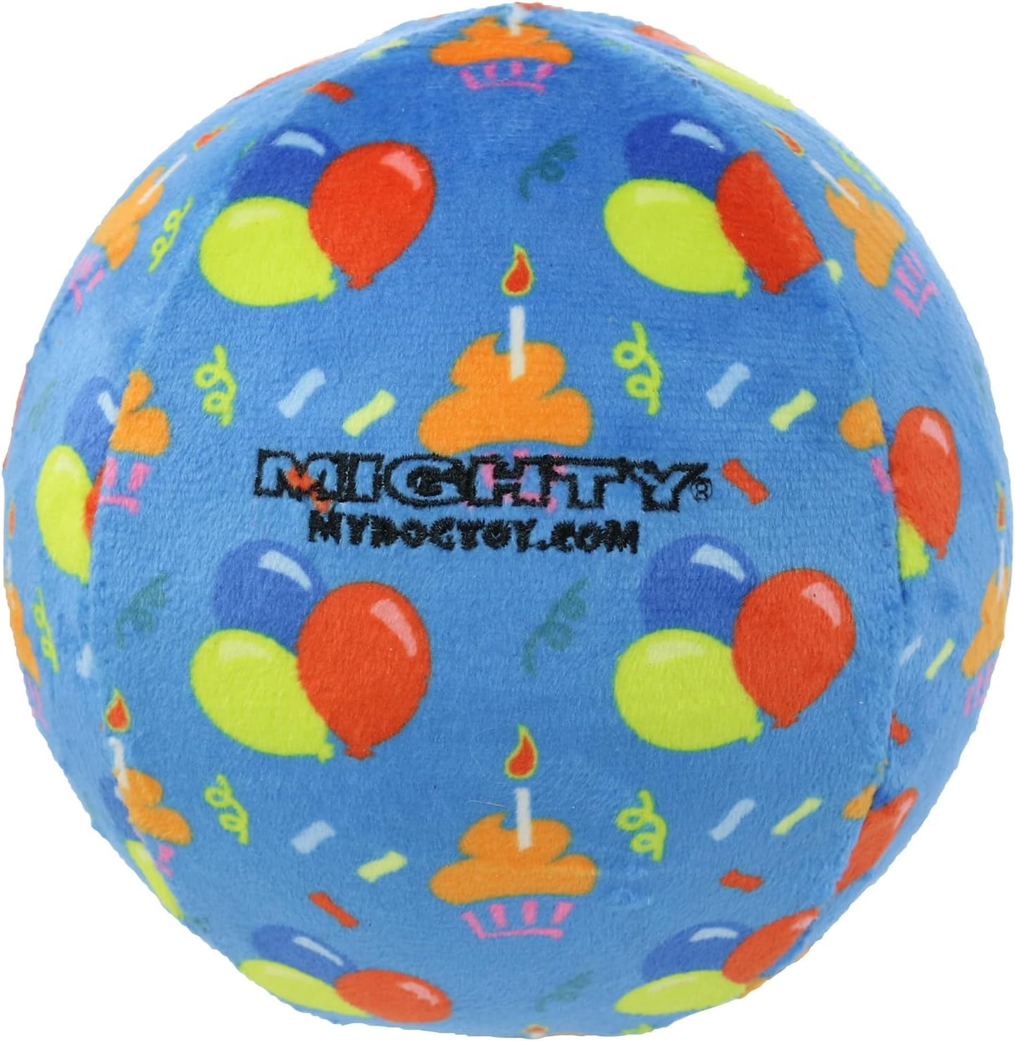 MIGHTY Tuffy 2 Pack Medium Ball Dog Toy: Ultra Durable Plush Toy with Multiple Layers & Reinforced Seams, Washable and Floats, Vinyl Ball & Fleece