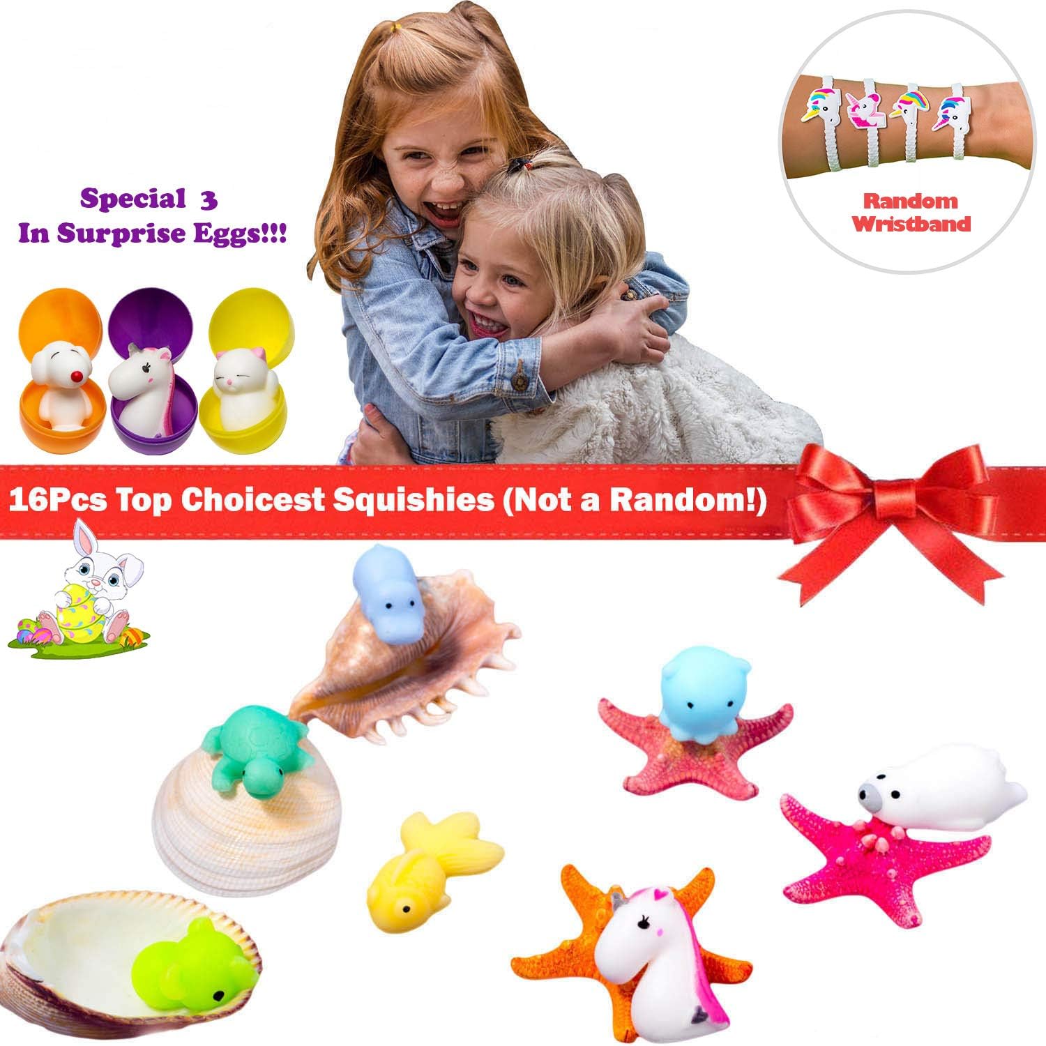Claw Machine Prizes Toys Refill for Kids - 3X Surprise Eggs Easter Basket Stuffers, Easter Egg Fillers