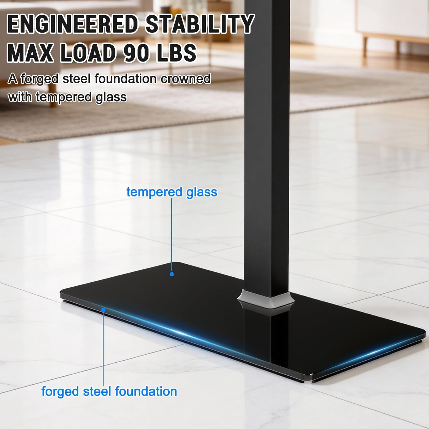 XINYAO Motorized TV Stand, Electric Height Adjustable Tabletop Mount | TV Lift Fit 32"–70" TVs up to 90 lbs, 3 presets for sit/stand/game