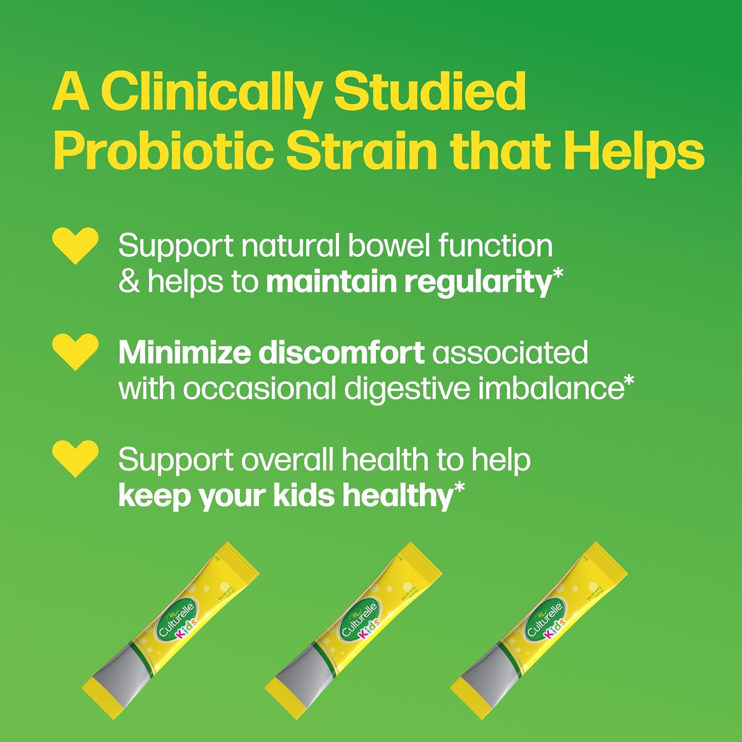 Culturelle Kids Probiotic + Fiber Packets, Ages 1+, Unflavored, 24 Count | From the #1 Pediatrician-Recommended Brand± Digestive Health & Immune Support, Help Restore Regularity*, Children & Toddlers