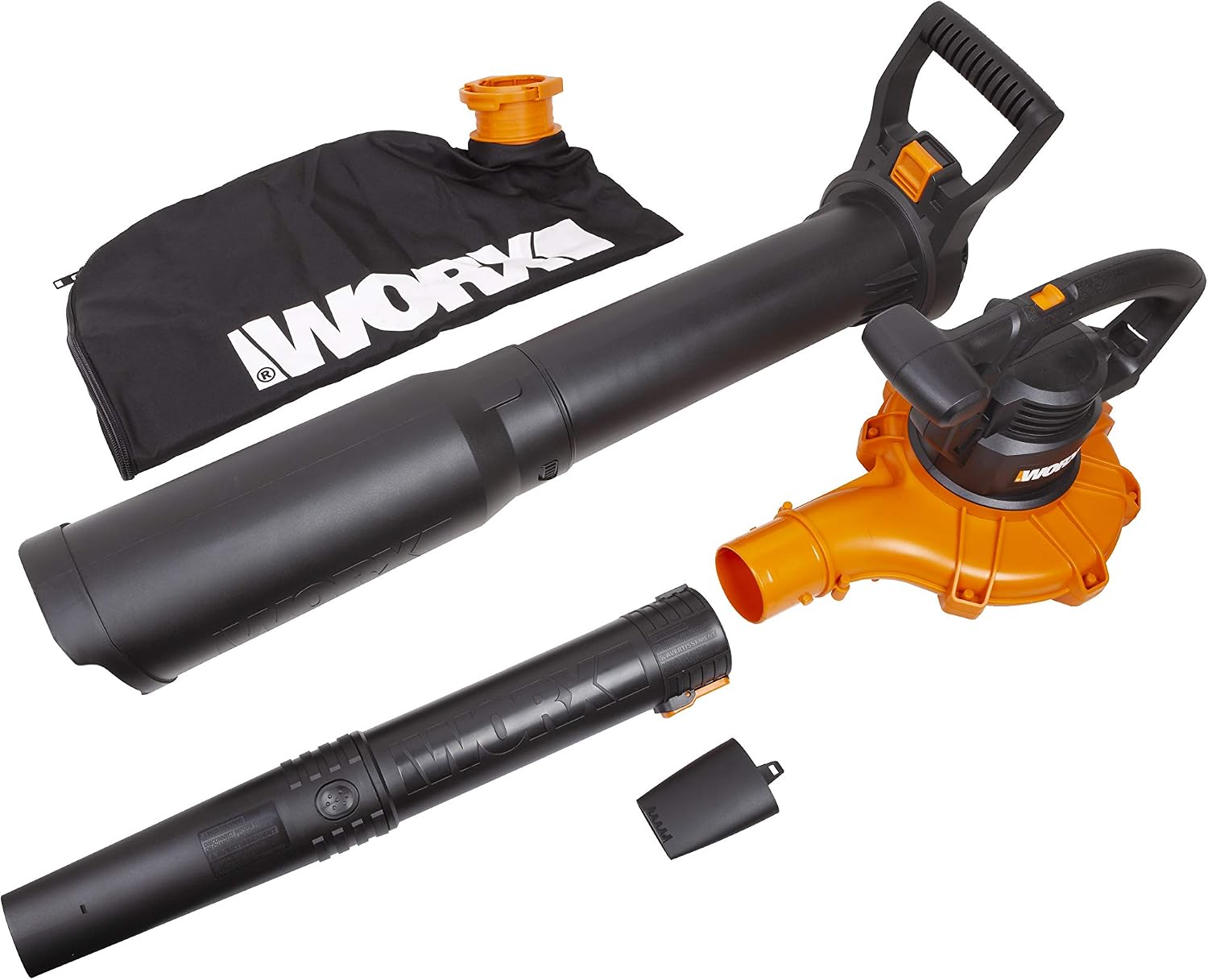 WORX Trivac 3-in-1 Electric Leaf Blower/Leaf Vacuum/Leaf Mulcher, WG509 | 350CFM & 210MPH Airflow, 18:1 Mulch Ratio for Efficient Leaf Removal, Corded