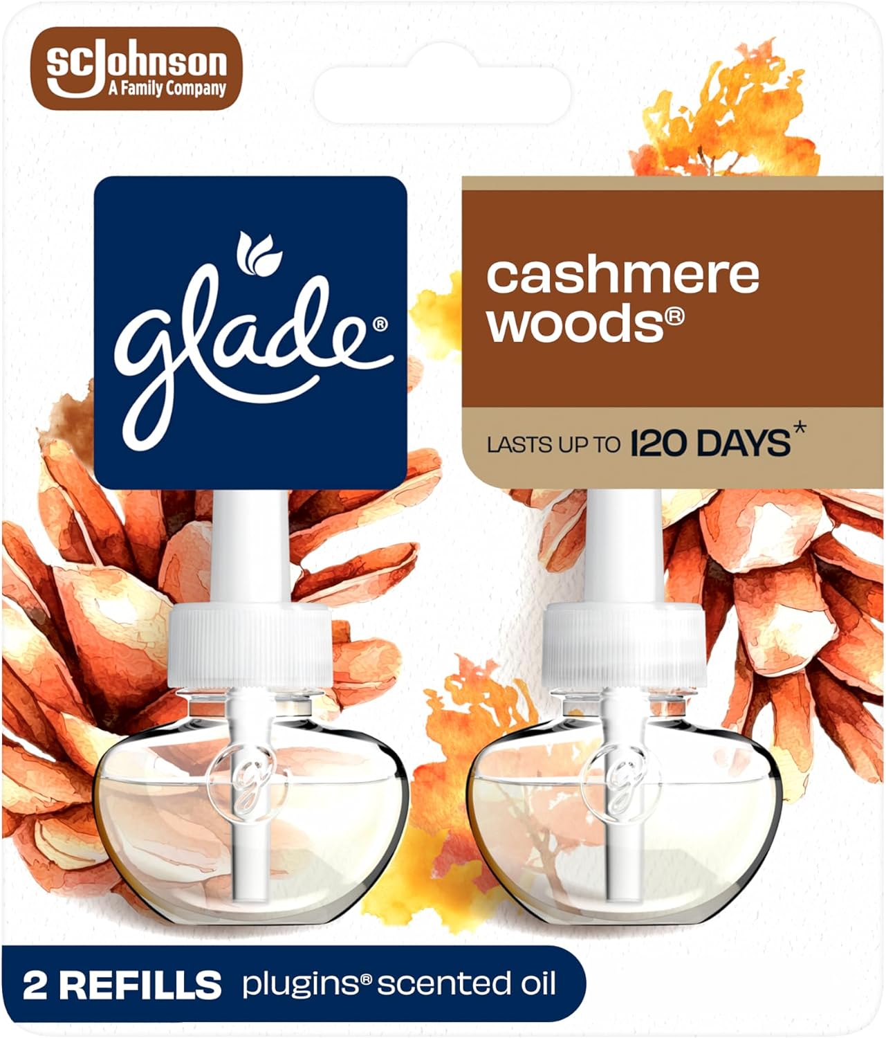 Glade PlugIns Refills Air Freshener, Scented and Essential Oils for Home and Bathroom, Tranquil Lavender & Aloe, 1.34 Fl Oz, 2 Count
