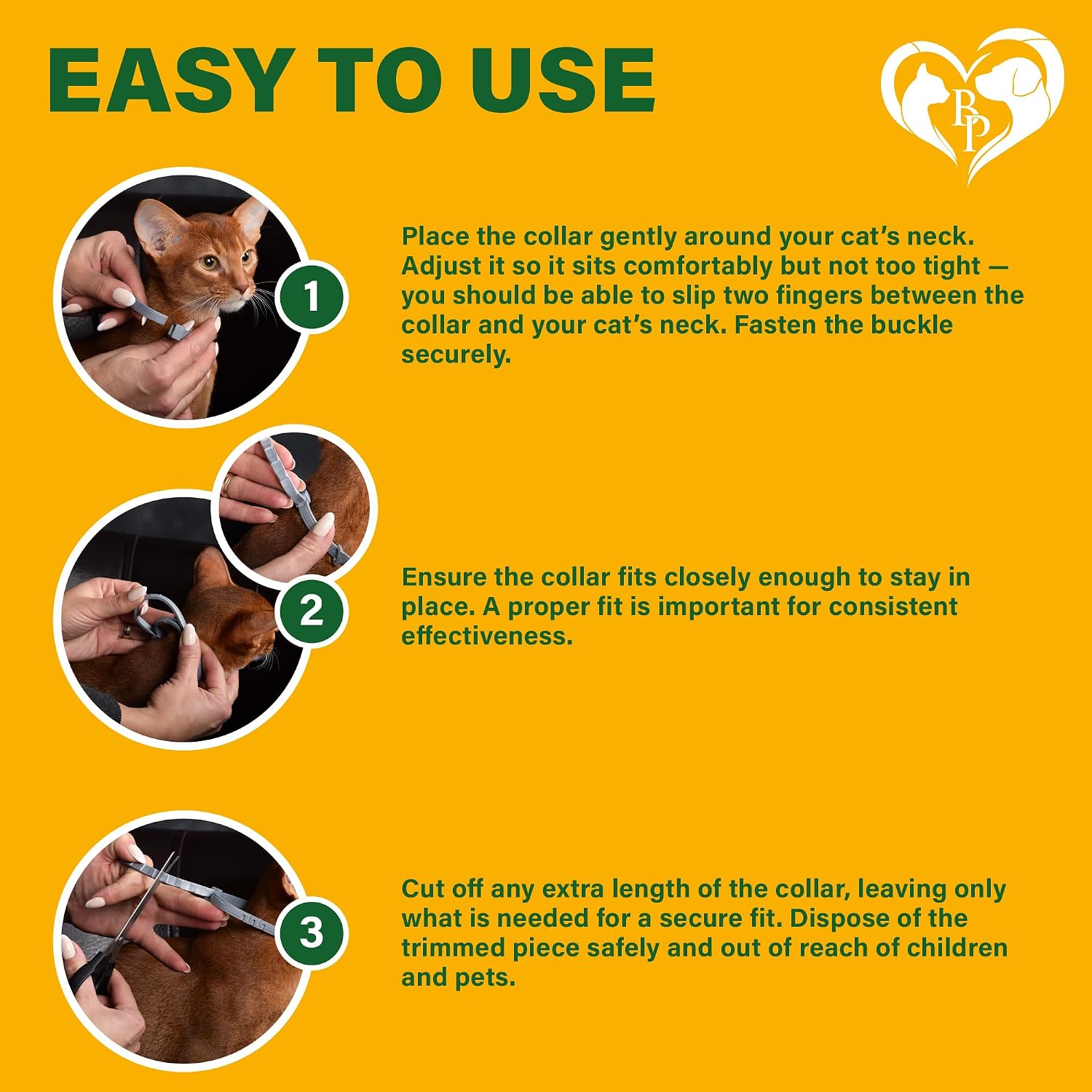 Natural Flea & Tick Collar for Cats - 6 Months Control of Best Prevention & Safe Treatment - Anti Fleas and Ticks Essential Oil Repellent (1 Pack)