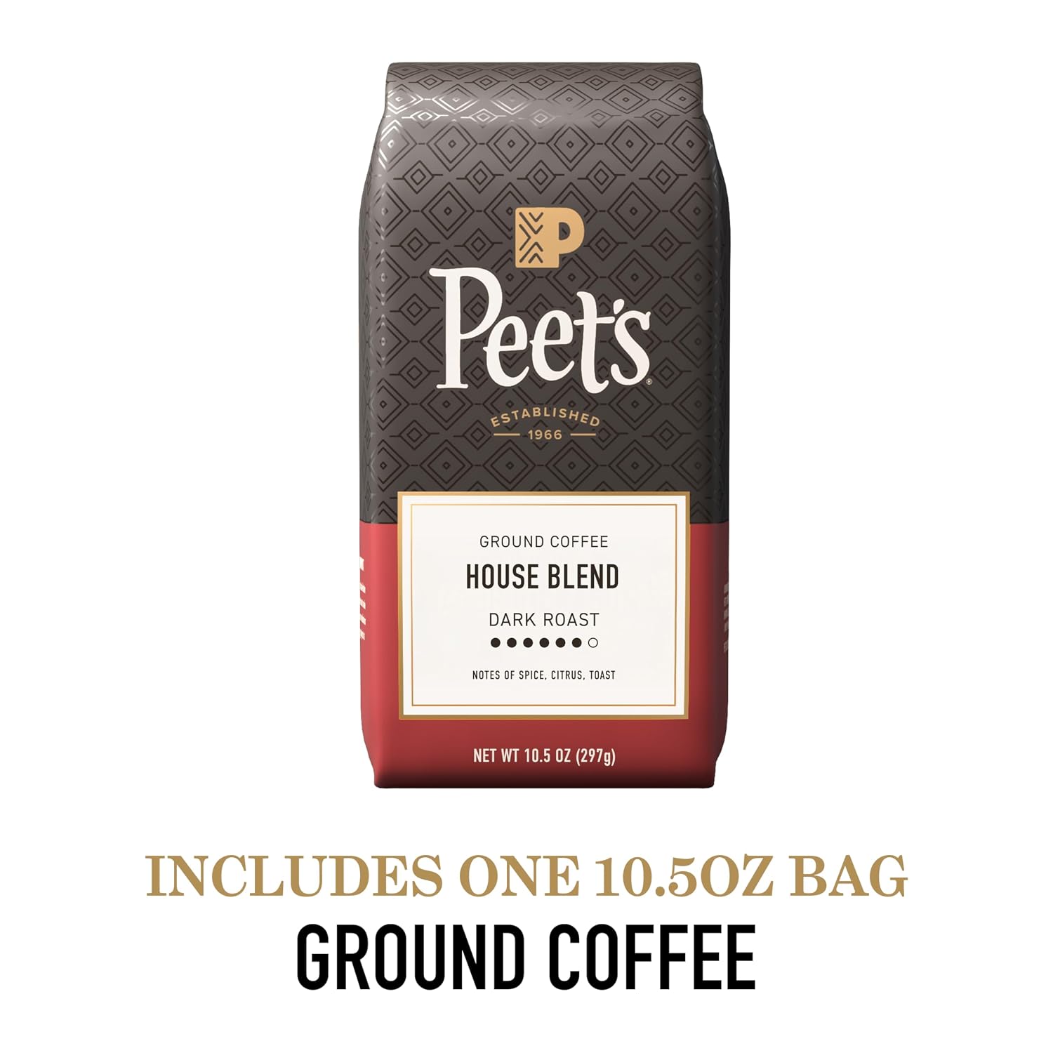 Peet's Coffee, Dark Roast Ground Coffee, 100% Arabica Coffee - Major Dickason's Blend 18 Ounce Bag