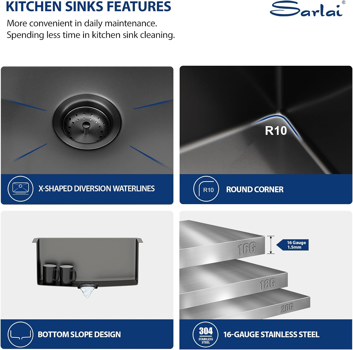 Sarlai 21 Inch Undermount Laundry Sink 21x18x12 Inch Undermount Laundry Utility Sink Deep Single Bowl 16 Gauge Stainless Steel Laundry Tub Sinks