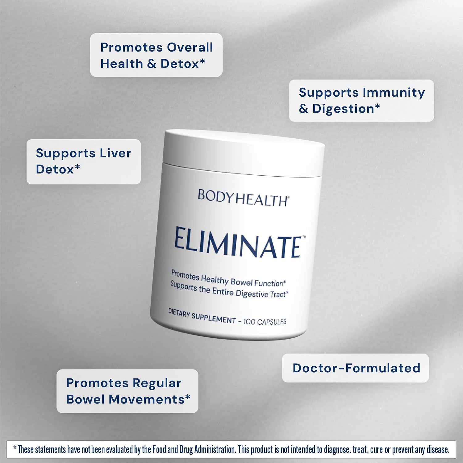 BodyHealth Intestinal Cleanse - Eliminate, Colon Cleanser Detox, Gentle Laxative Pills and Bowel Flush Constipation Relief for Adults
