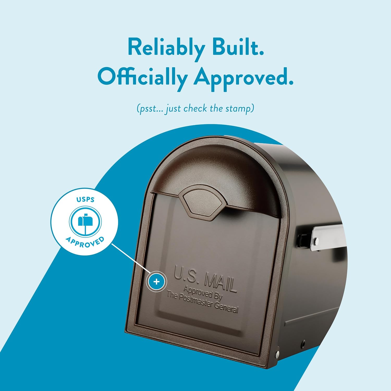 Architectural Mailboxes 8830B-10 Winston Nickel Flag Post Mount Mailbox, Medium, Black | Galvanized steel build for outside with weather-resistant build and rust-resistant powder-coat finish. USPS approved.