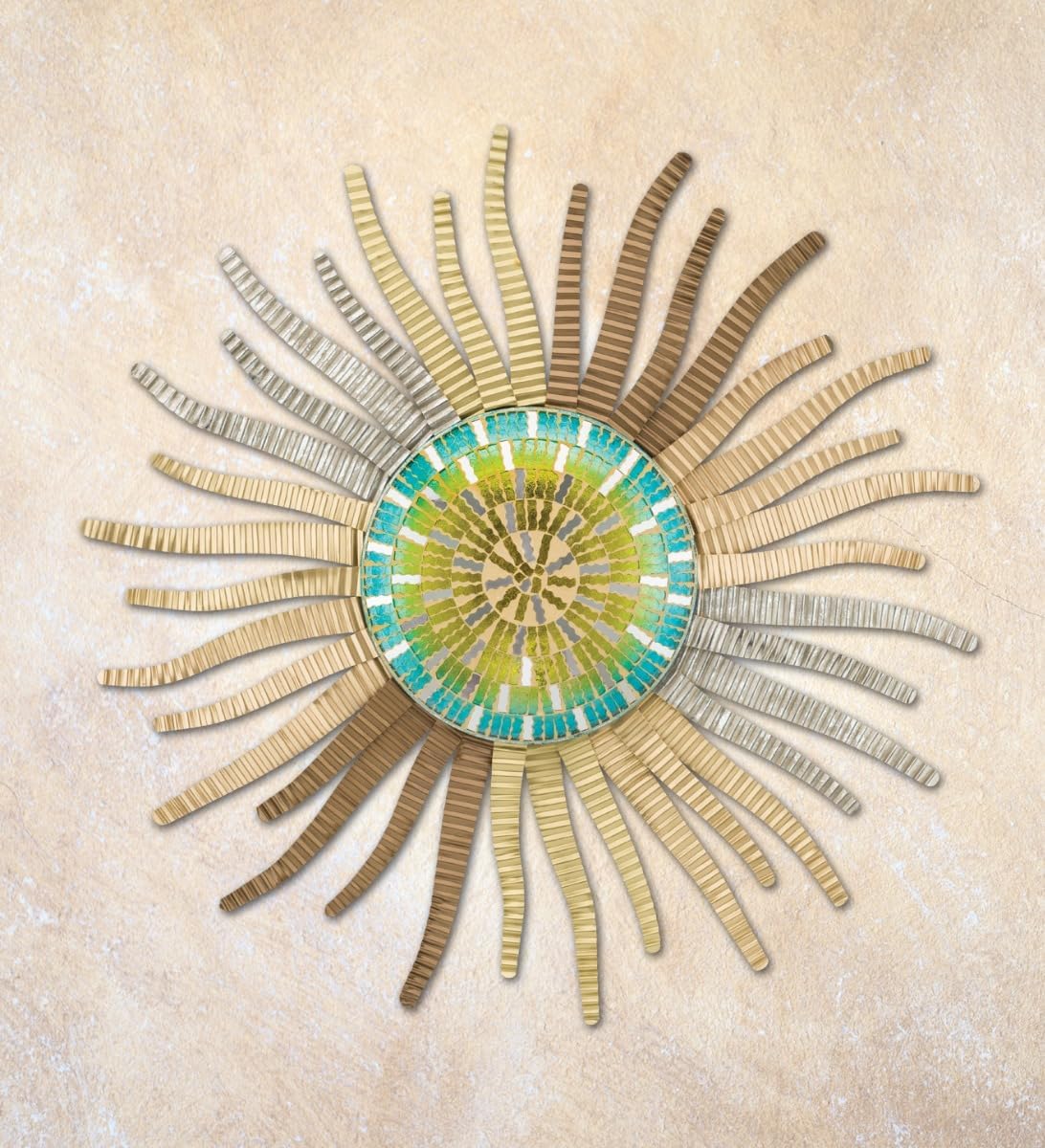 Regal Art & Gift Handcrafted Metal Sun Wall Decor, Rustic Sunburst Wall Art | Copper Patina, 40 in, Metal, Rust-Resistant Sunburst Sculpture, Eye-Catching Accent for Patio, Garden & Home