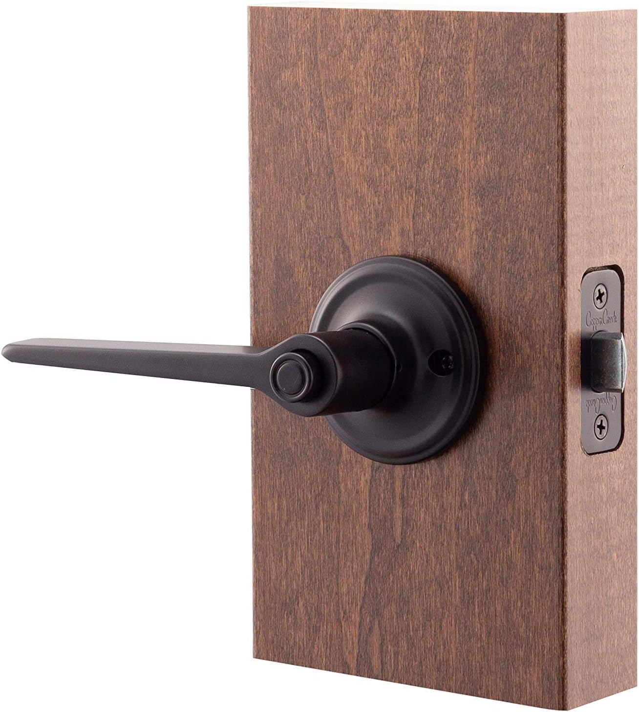 Copper Creek ZL2231BC Zl2231Bc Contemporary Push Button Privacy Zane Non-Handed Lever, Black