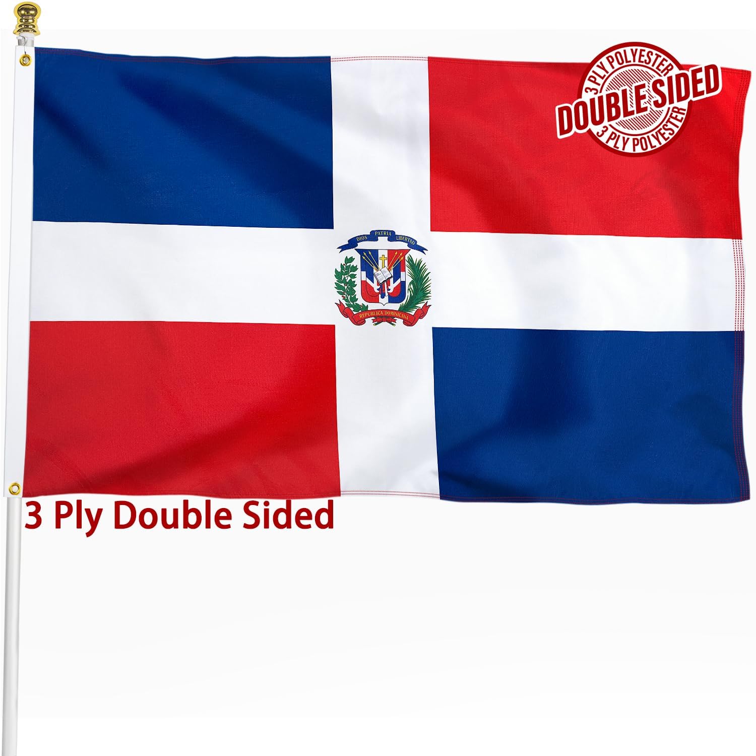 Nicaragua Flag 3x5 ft Outdoor Bandera de Nicaragua Nicaraguan National Flag | Double Sided 3 Ply Heavy Duty Polyester Banner with Brass Grommets for Home and Outdoor Decoration, 4 Rows Stitching