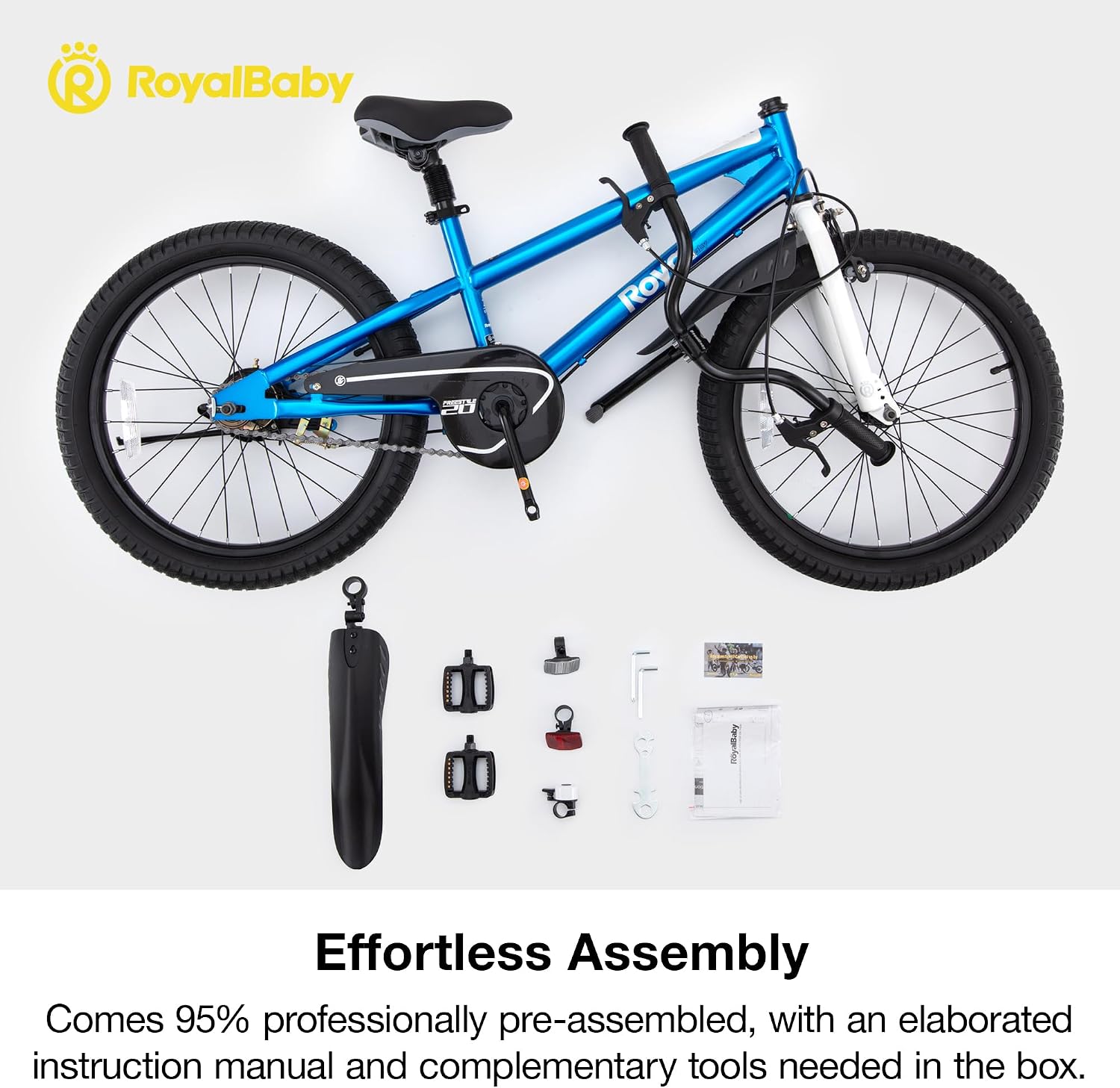 RoyalBaby Freestyle Kids Bike 12 14 16 18 20 Inch Bicycle for Boys Girls Ages 3-10 Years, Multiple Color Options