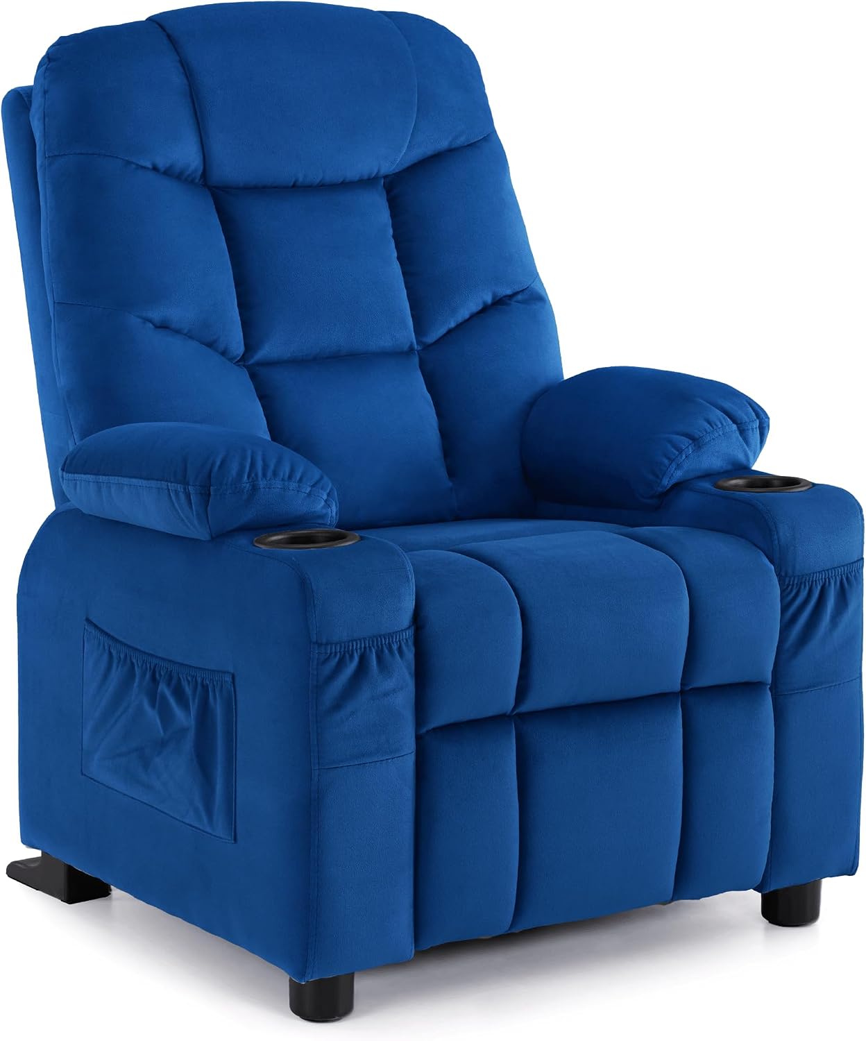 MCombo Big Kids Recliner for Ages 3+, Toddlers Recliner 7355 Velvet, Blue