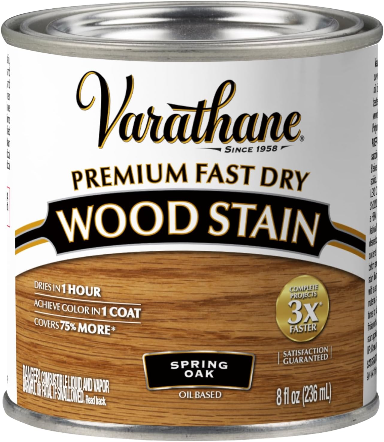 Varathane Premium Fast Dry Weathered Gray Wood Stain | Oil-Based, 1 Coat Color, 1 Hour Dry Time, Interior Wood Stain, Furniture, Cabinets, Doors, Covers Up to 275 Sq Ft, Quart