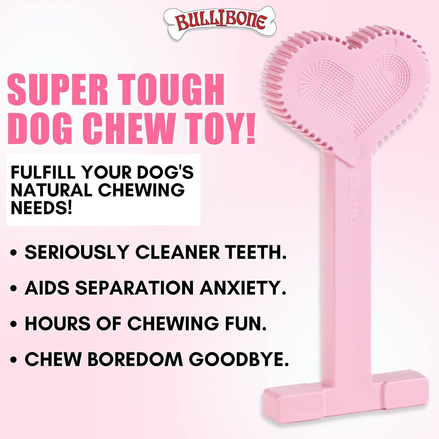 Bullibone Nylon Dog Chew Toy for Aggressive Chewers - Dental Hygiene Bone with Beef Flavor, Durable Tough Chew Toys for Small Dogs, Indestructible Dog Bone - 3 Pack