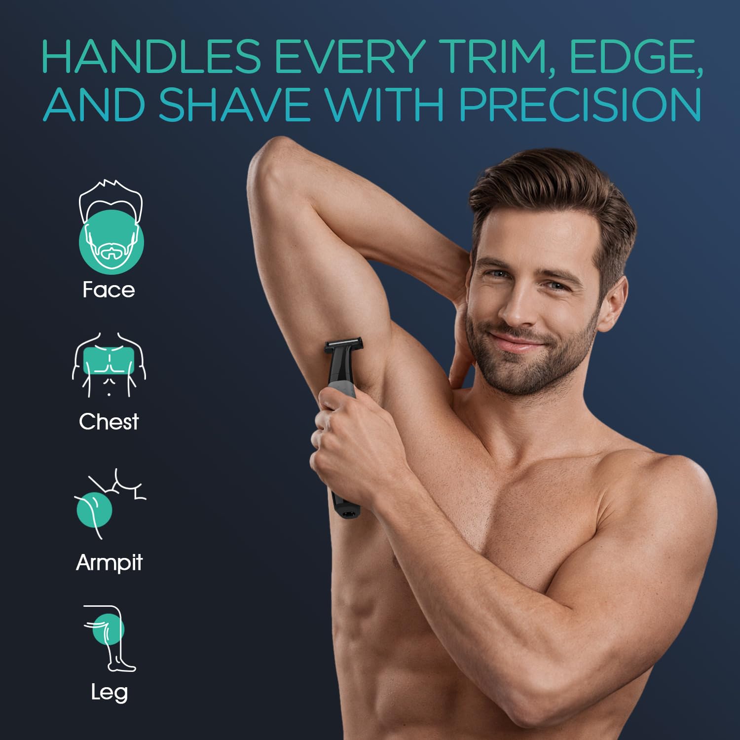 VOYOR Beard Trimmer for Men, Electric Razor for Face, Body & Nose, Wet/Dry