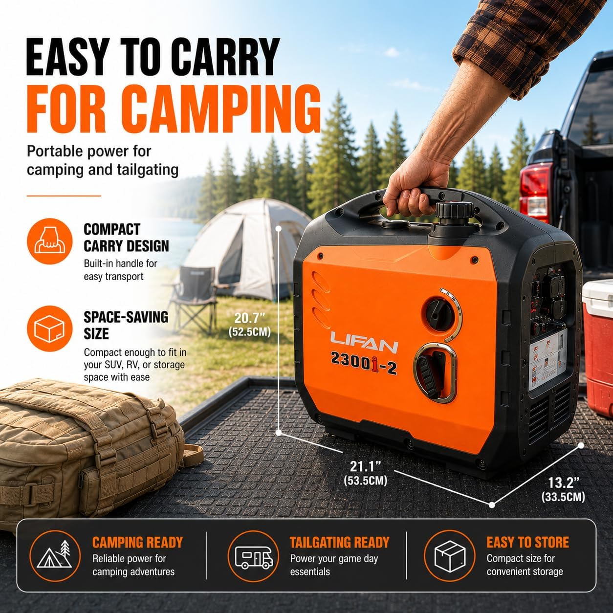LIFAN 6900W Inverter Generator for Home Backup, 120/240V, Remote Start | 5500W Rated Gas Power, Pure Sine Wave, CO-Minder, RV Ready, Up to 14H at 25% Load