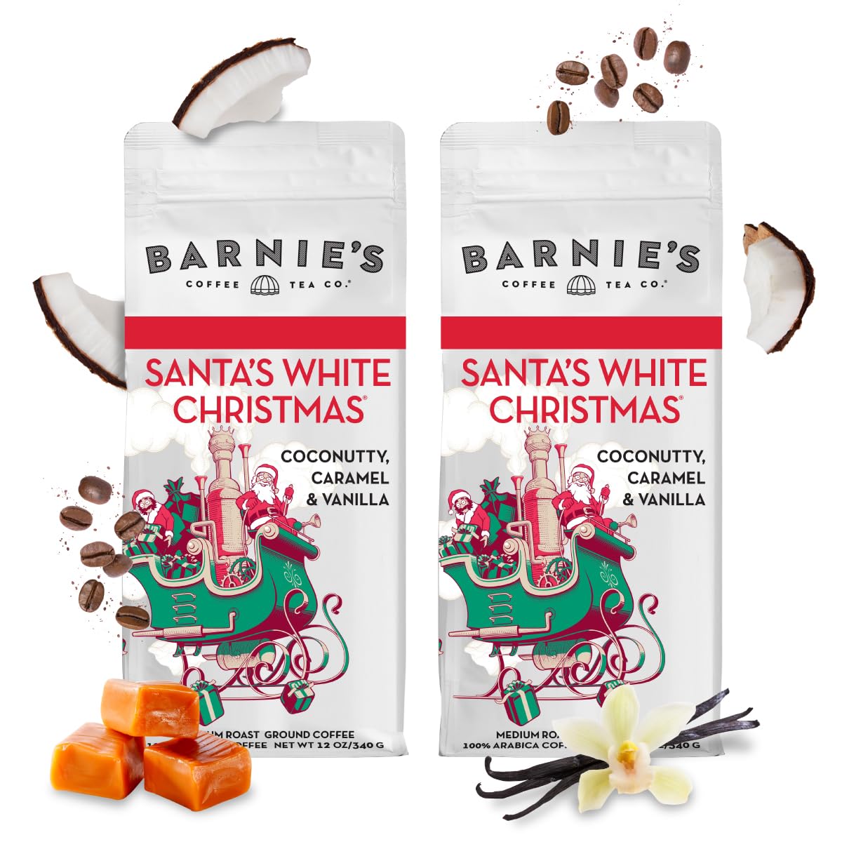 Barnie's Coffee English Salted Toffee Ground Coffee with Caramel, Molasses and Salted Creamy Butter Flavors, Medium Roasted Arabica Coffee Beans