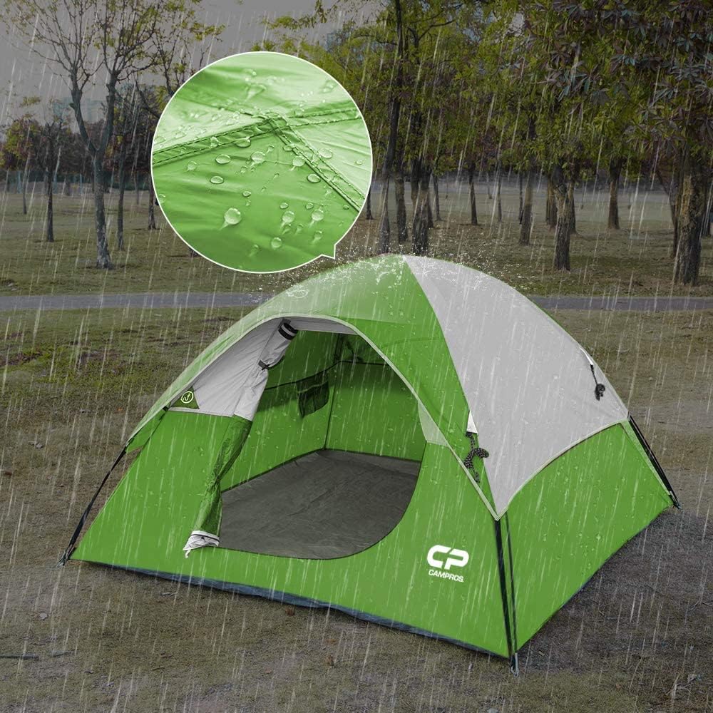 CAMPROS CP 3 Person Tent, Waterproof Dome Tents for Camping with Rainfly