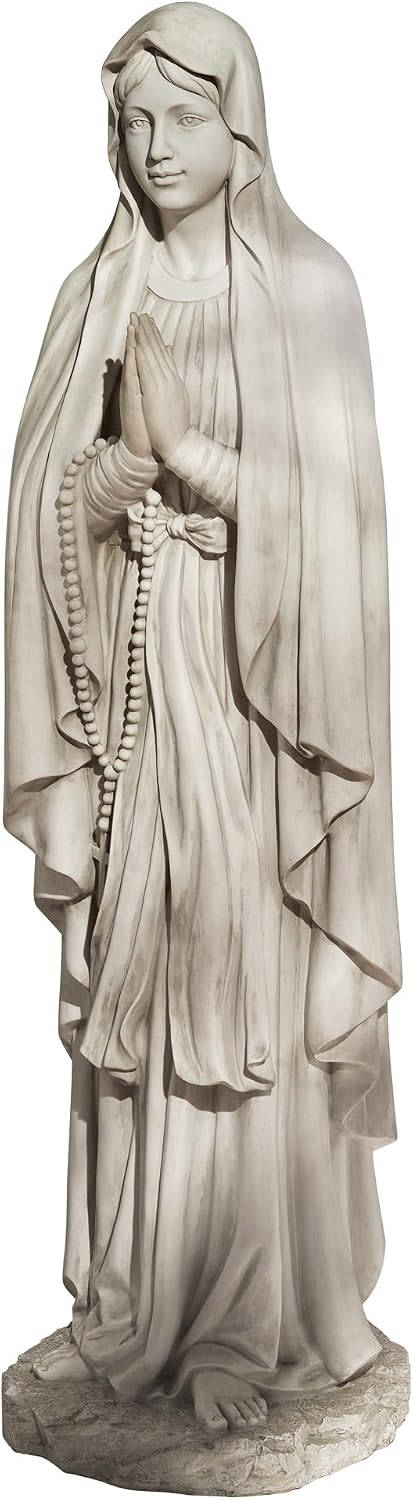 Design Toscano KY1314 Life Size Blessed Virgin Mary Statue,antique stone