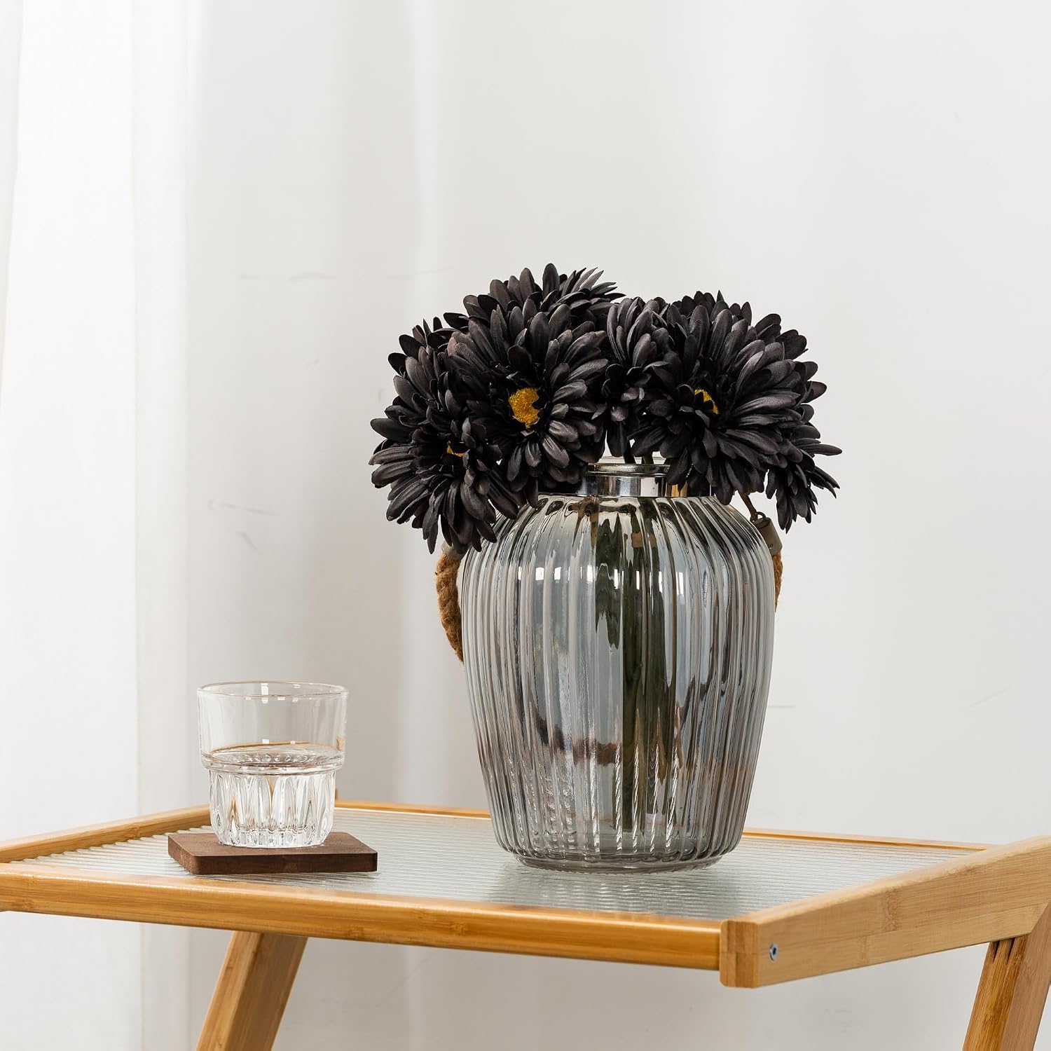 TOPIA Artificial African Daisies Flowers African Daisy Silk Flowers Artificial Gerbera Daisies Pack of 10 (Yellow)