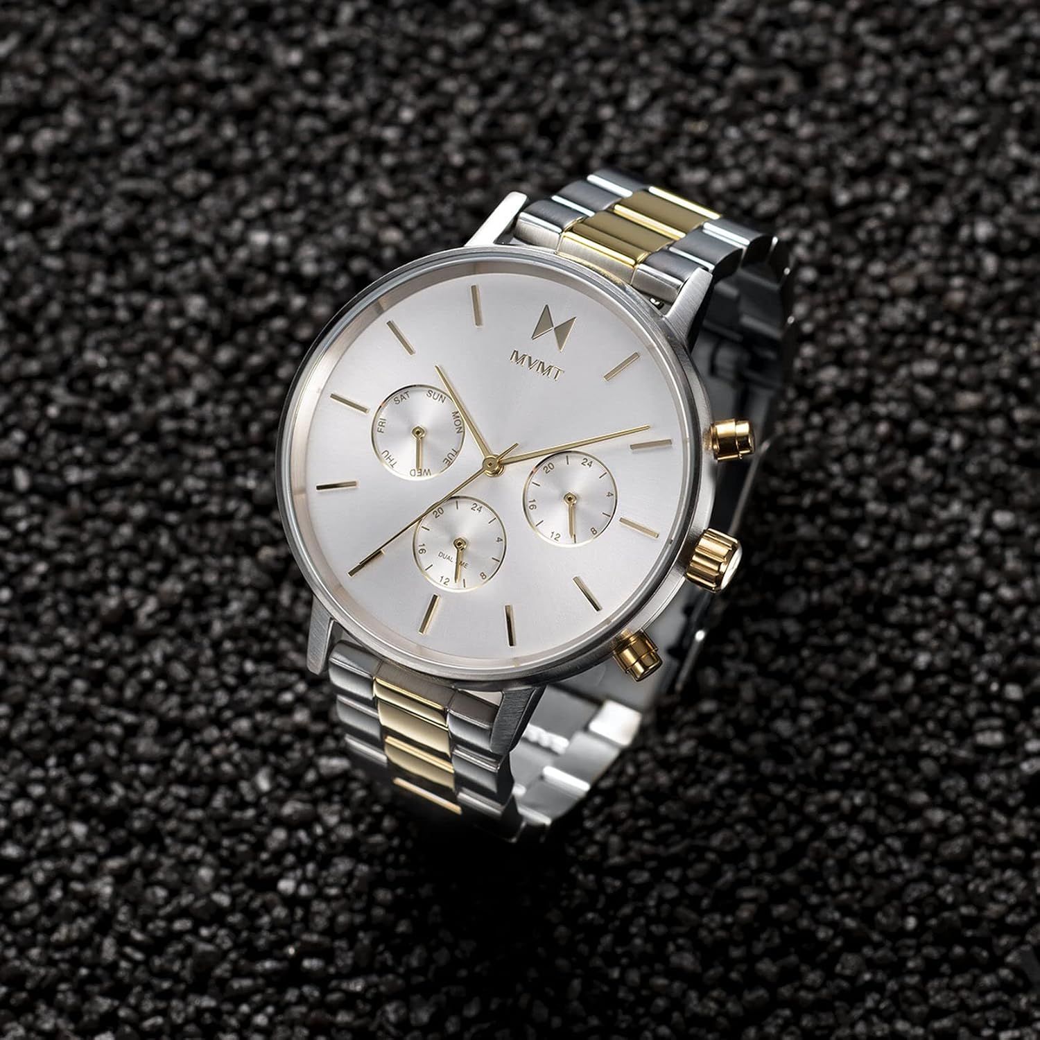 MVMT Nova - Dual Timezone Women’s Wristwatch - Minimalist Dress - 3 ATM/30 Meters Water-Resistant Timepiece - Interchangeable Bands - 38mm