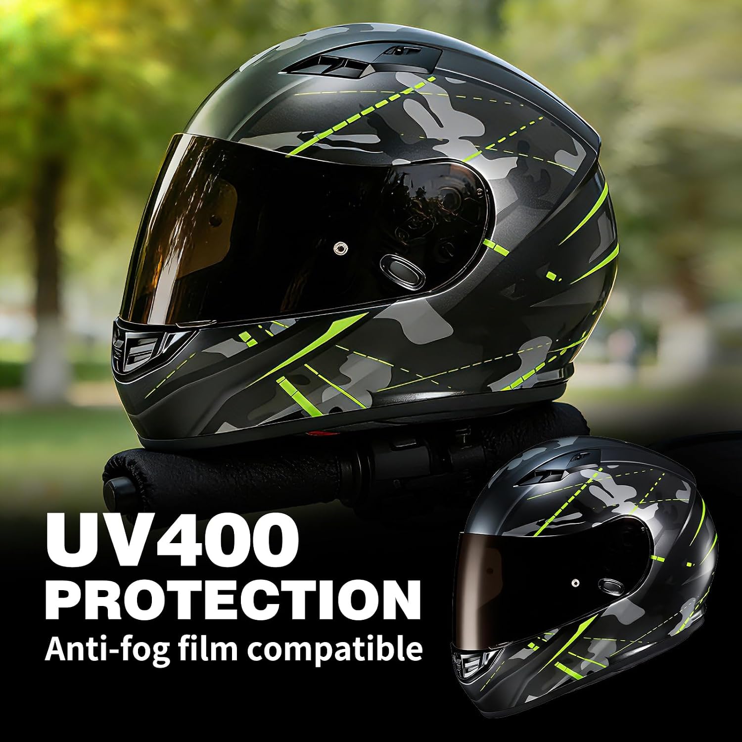 VCOROS Motorcycle Helmet Face Shield Visor Repalcement for HJ-09 CL-15 CL-17 CL-16 CL-SP AC-12 FS-10 CS-R1 IS-16 CS-R2 Shield (Smoke)
