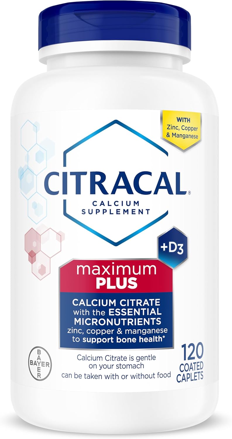 Citracal Maximum Plus Calcium Supplement - Calcium Citrate with Vitamin D3, Zinc, & Essential Minerals for Bone Health Support, Ages 12+