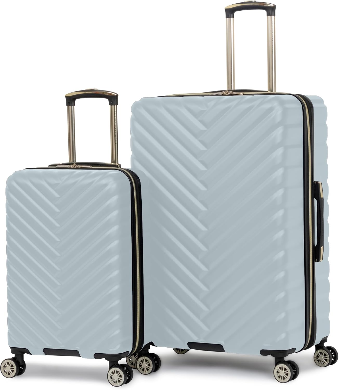Kenneth Cole REACTION Madison Square Lightweight Hardside Chevron Expandable Spinner Luggage, Black, (28-Inch Checked)