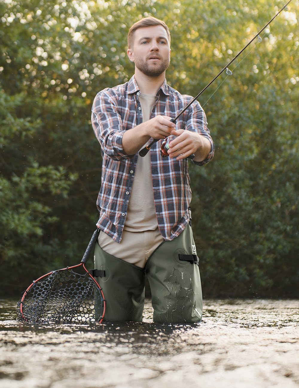 TIDEWE Fishing Hip Waders, Lightweight Hip Boots for Men Women | Waterproof 420D 2-Ply Nylon/PVC, Hunting Bootfoot Waders, Boot Hanger Included