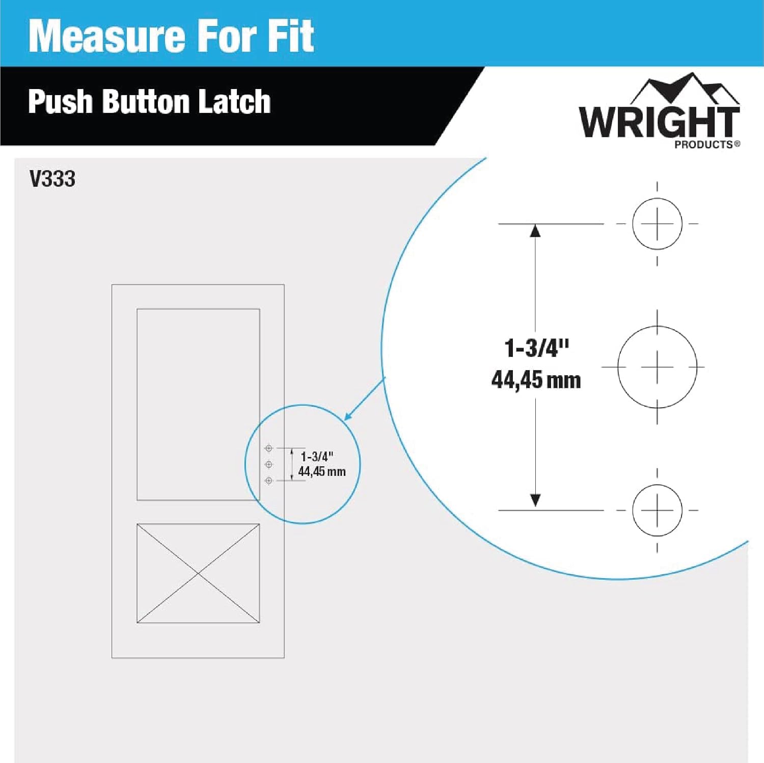 Wright Products - Tie Down Push Button Door Latch for Screen and Storm Doors, Aluminum Grey