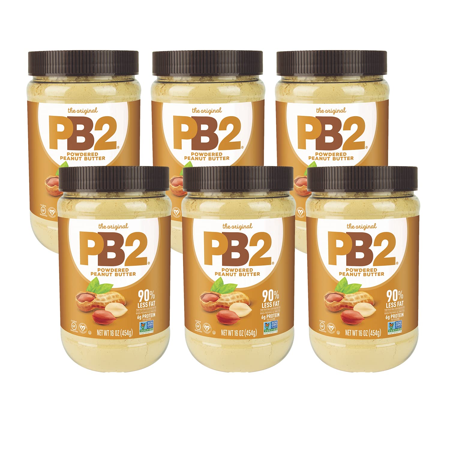 PB2 Powdered Peanut Butter Original Bundle, 16 oz (6 pack)