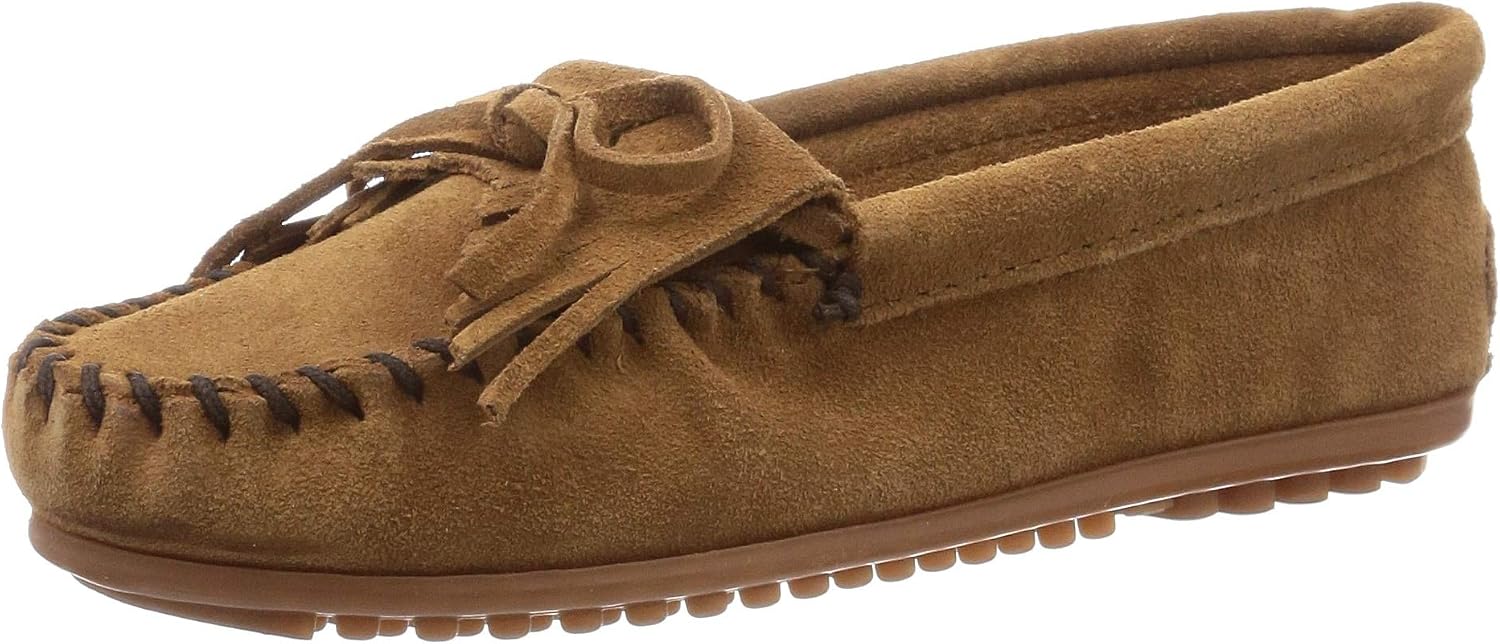 Minnetonka Women's Kilty Suede Hardsole Moccasin