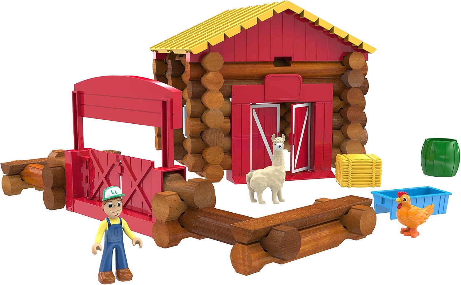 Lincoln Logs – Fun On The Farm - 102 Parts - Real Wood Logs - Ages 3+
