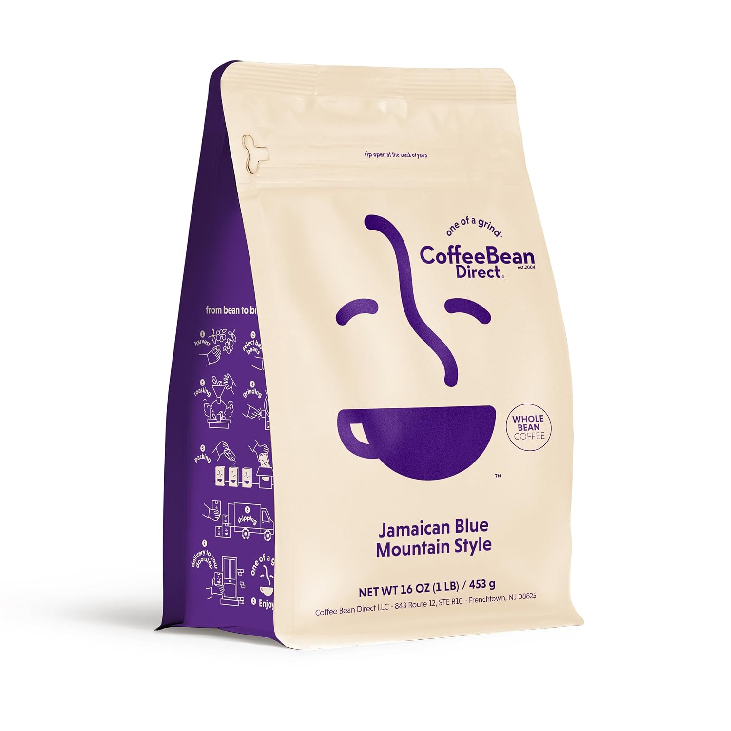 Coffee Bean Direct French Roast Colombian Supremo, Whole Bean, 1lb Bag | Dark Roast, Single Origin Arabica Coffee Beans