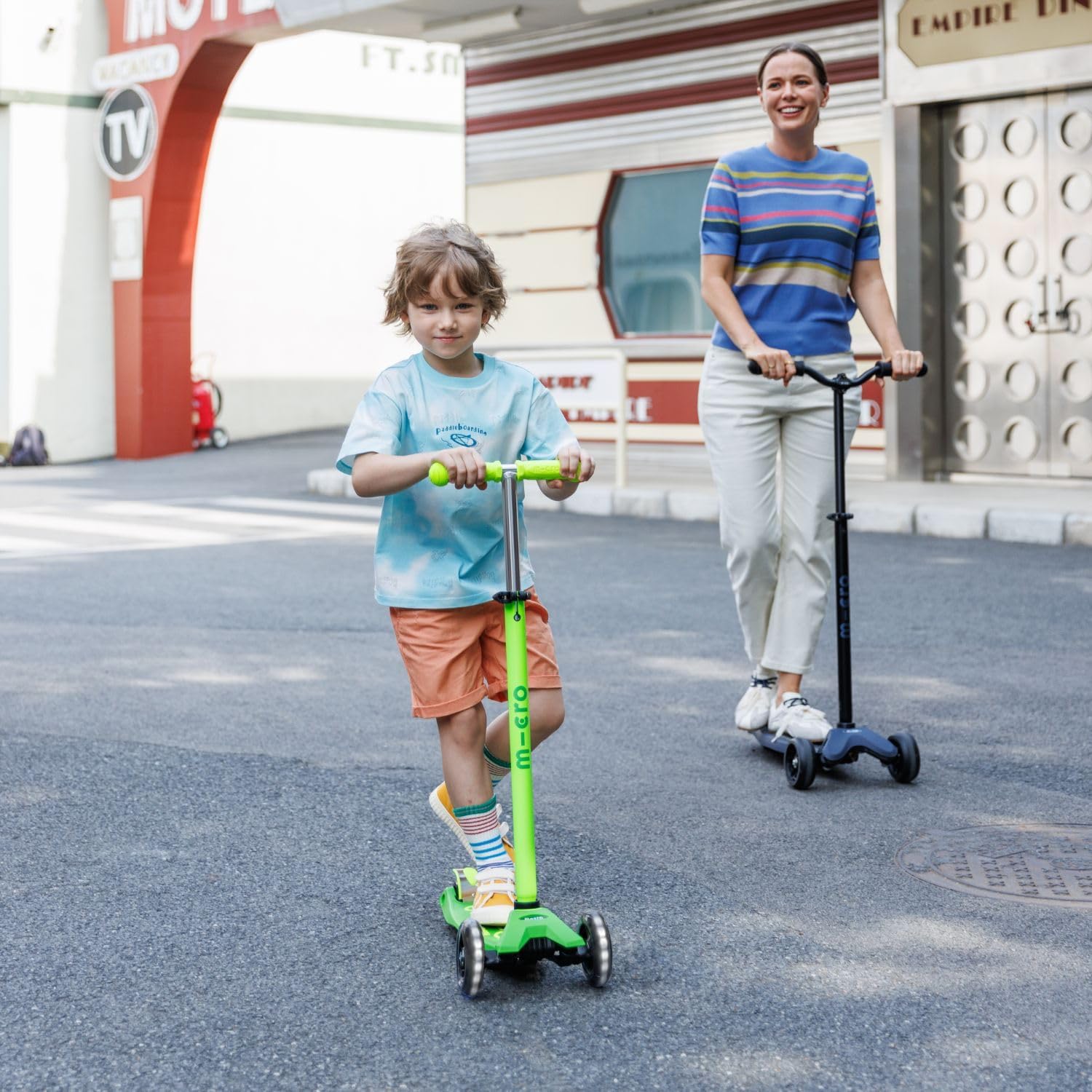 Micro Kickboard | Maxi Foldable LED Kids Scooter for Ages 5-12 | Children