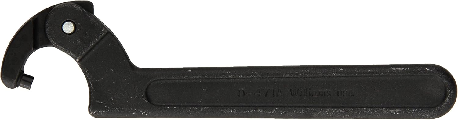 Williams JHW474 Adjustable Hook Spanner Wrench with Span Diameter of 2 to 4-3/4-Inch, Ideal for Adjusting Collars, Lock Nut Rings, and Bearings