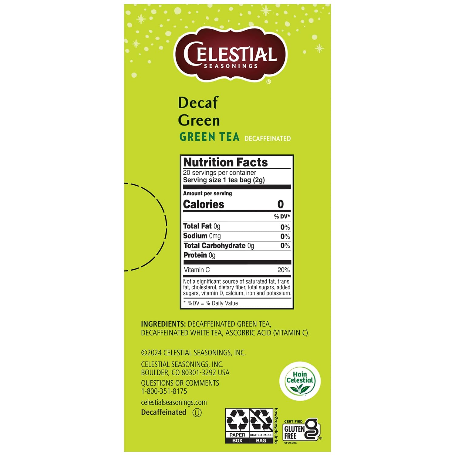 Celestial Seasonings Authentic Green Tea 40 Count