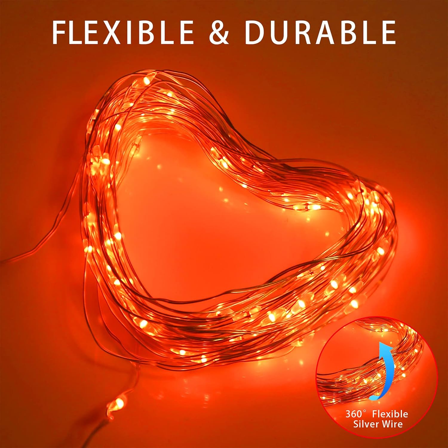 Solar Fairy String Lights, Cool White, 100Led, Outdoor Waterproof