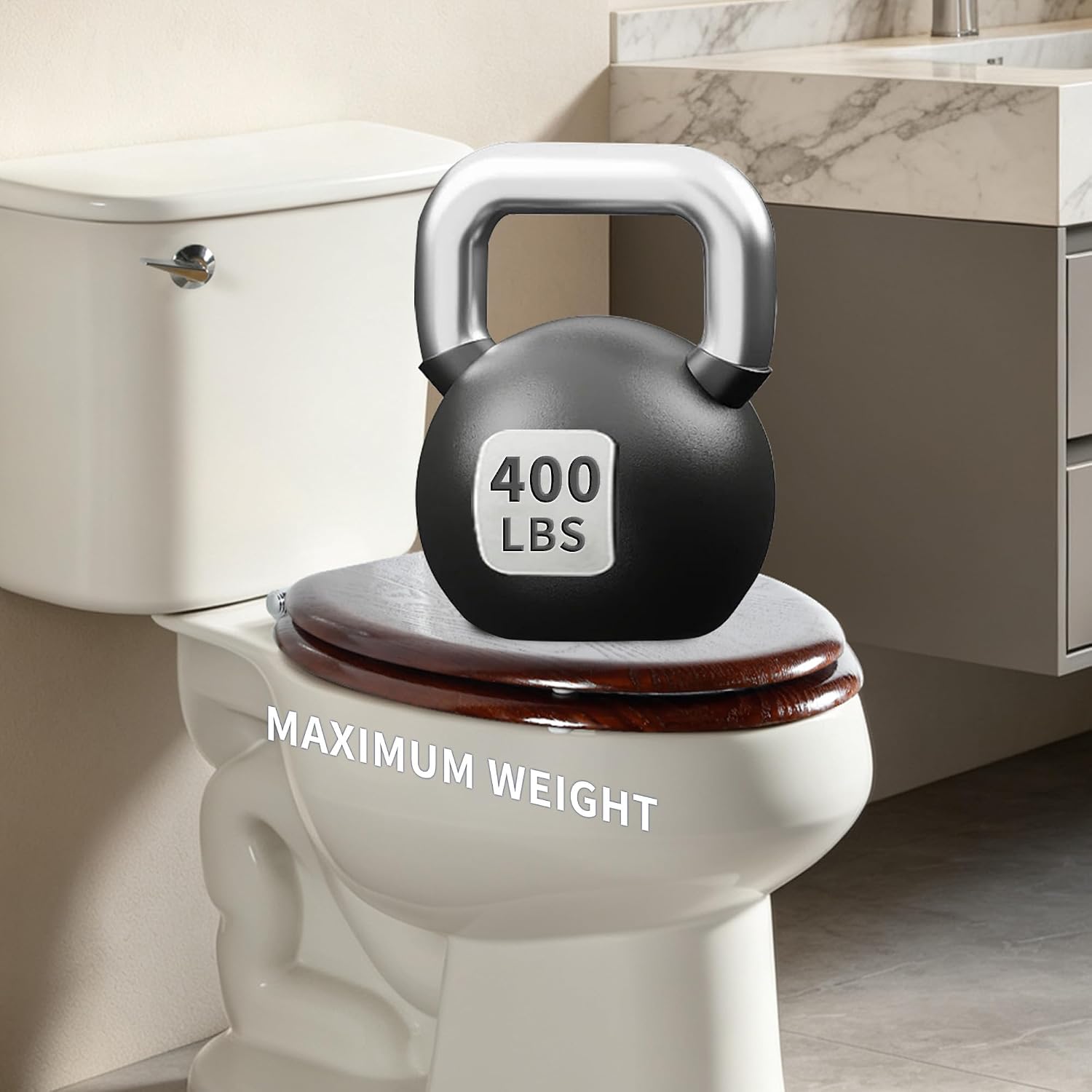 Angel Shield Marble Toilet Seat Durable Molded Wood with Quiet Close,Easy Clean，Quick-Release Hinges (Elongated,Black Marble)