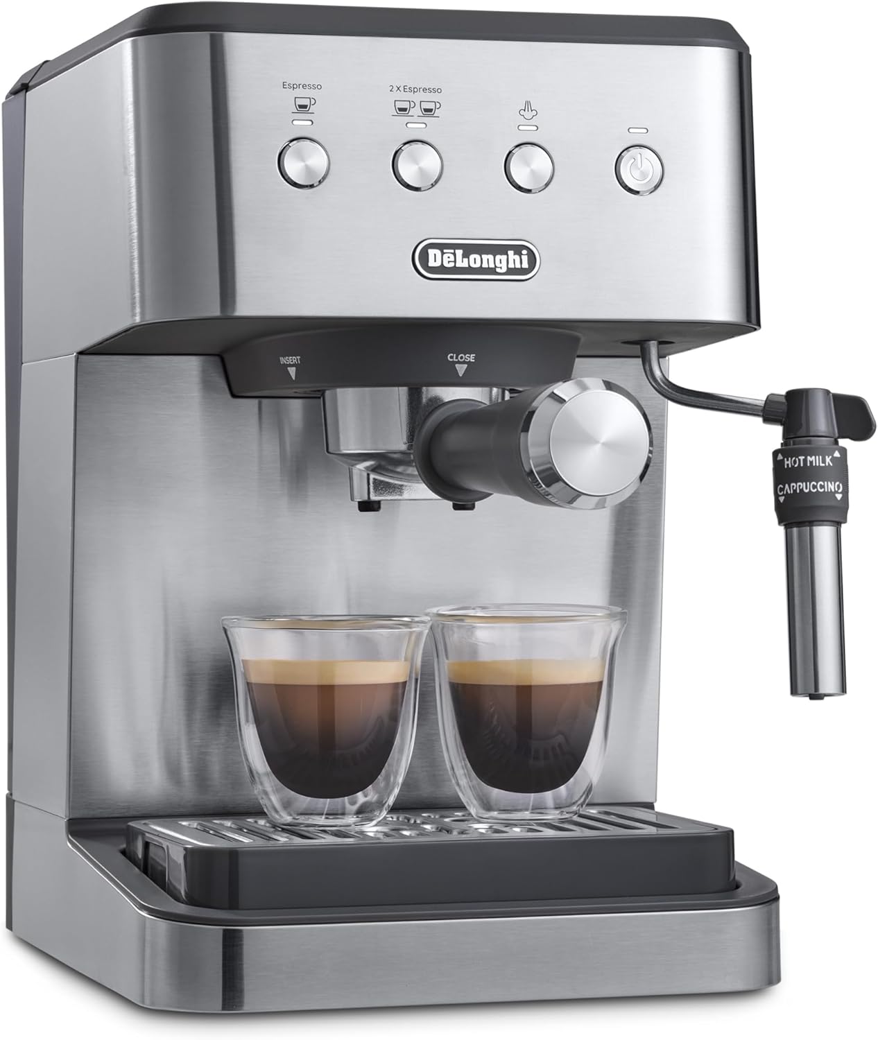 De'Longhi Stilosa Compact Manual Espresso Machine, Manual Milk Frother