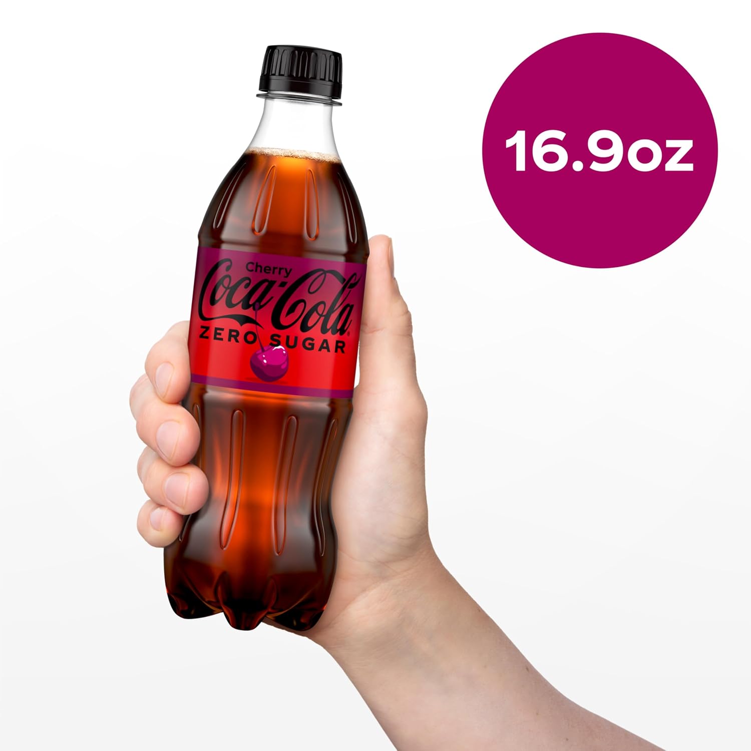 Coca-Cola Zero Sugar Cherry Soda Soft Drink Bottles, 16.9 fl oz, 6 Pack