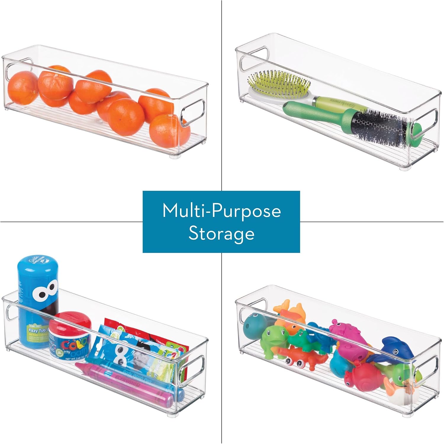 iDesign Stackable Fridge Bin | Storage Bin for Freezer or Pantry Organization, Clear, Made in USA