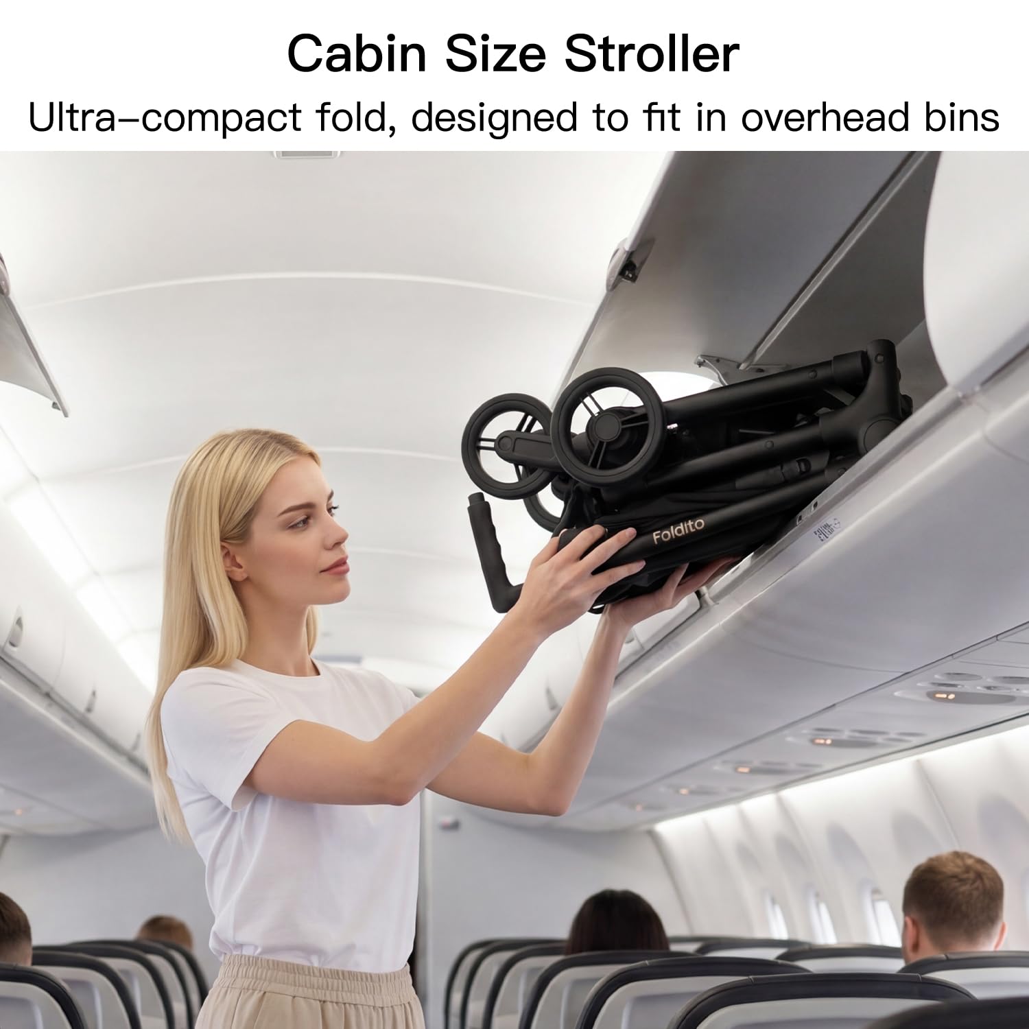 Gromast Travel Stroller for Airplane, Ultra Compact & Lightweight – Only 9.9 lbs, Portable Infant Toddler Baby Stroller, w/UPF 50+ Canopy - Black