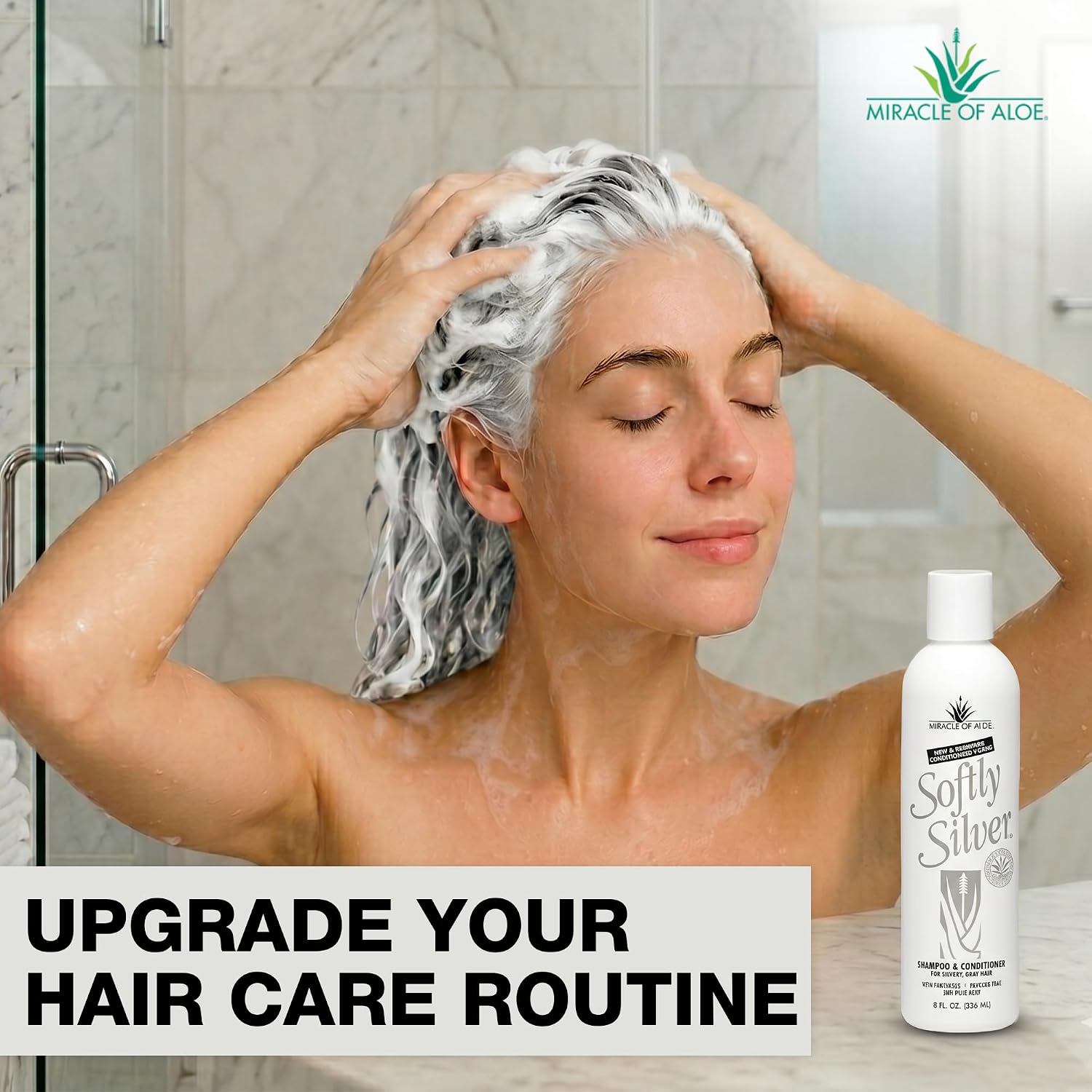 Softly Silver Shampoo For Gray Hair, 2 In 1 Purple Restorative Hair Wash