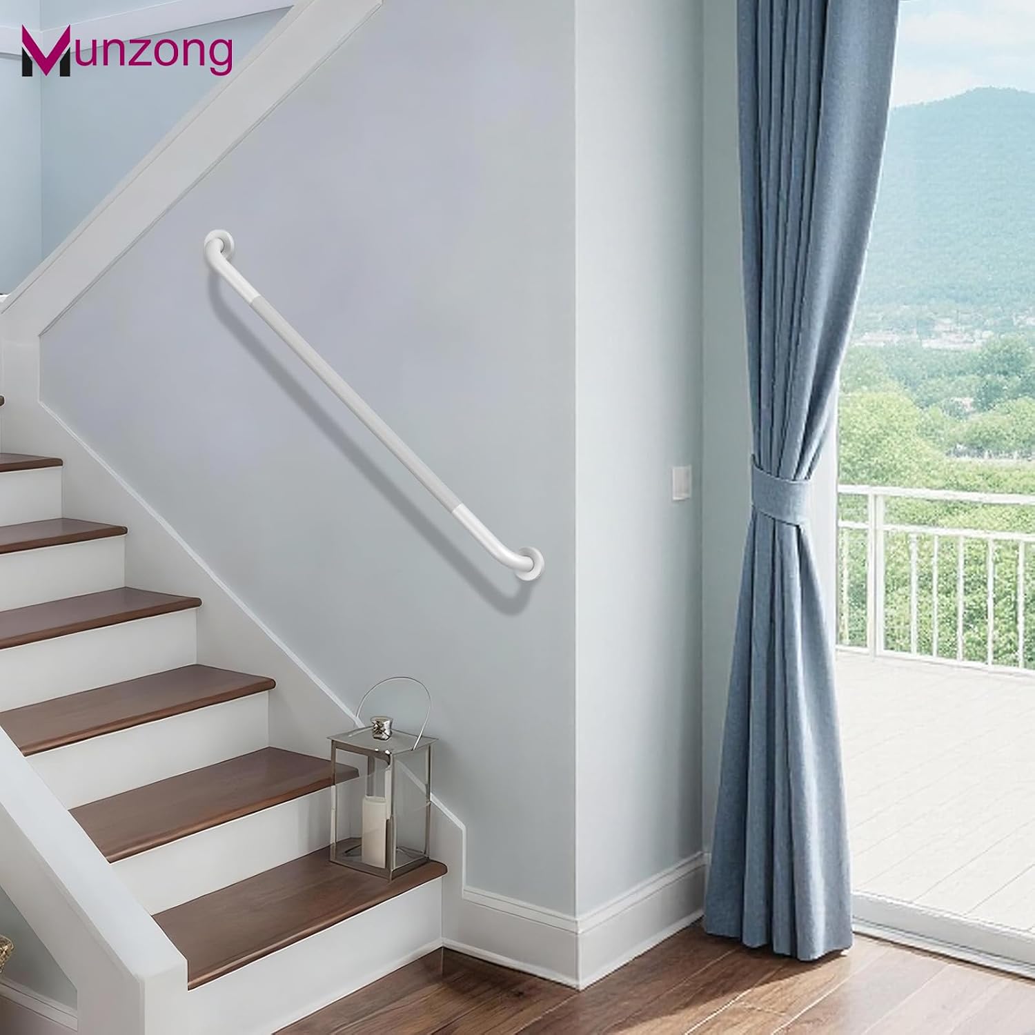 Munzong 3 Pack Commercial Handicap Grab Bars 18" 36" 42" Brushed Nickel | Bathroom Grab Bar for Shower 1.25" Diameter Anti Slip Bathroom Balance Bar Safety Hand Rail for Elderly Injury Senior