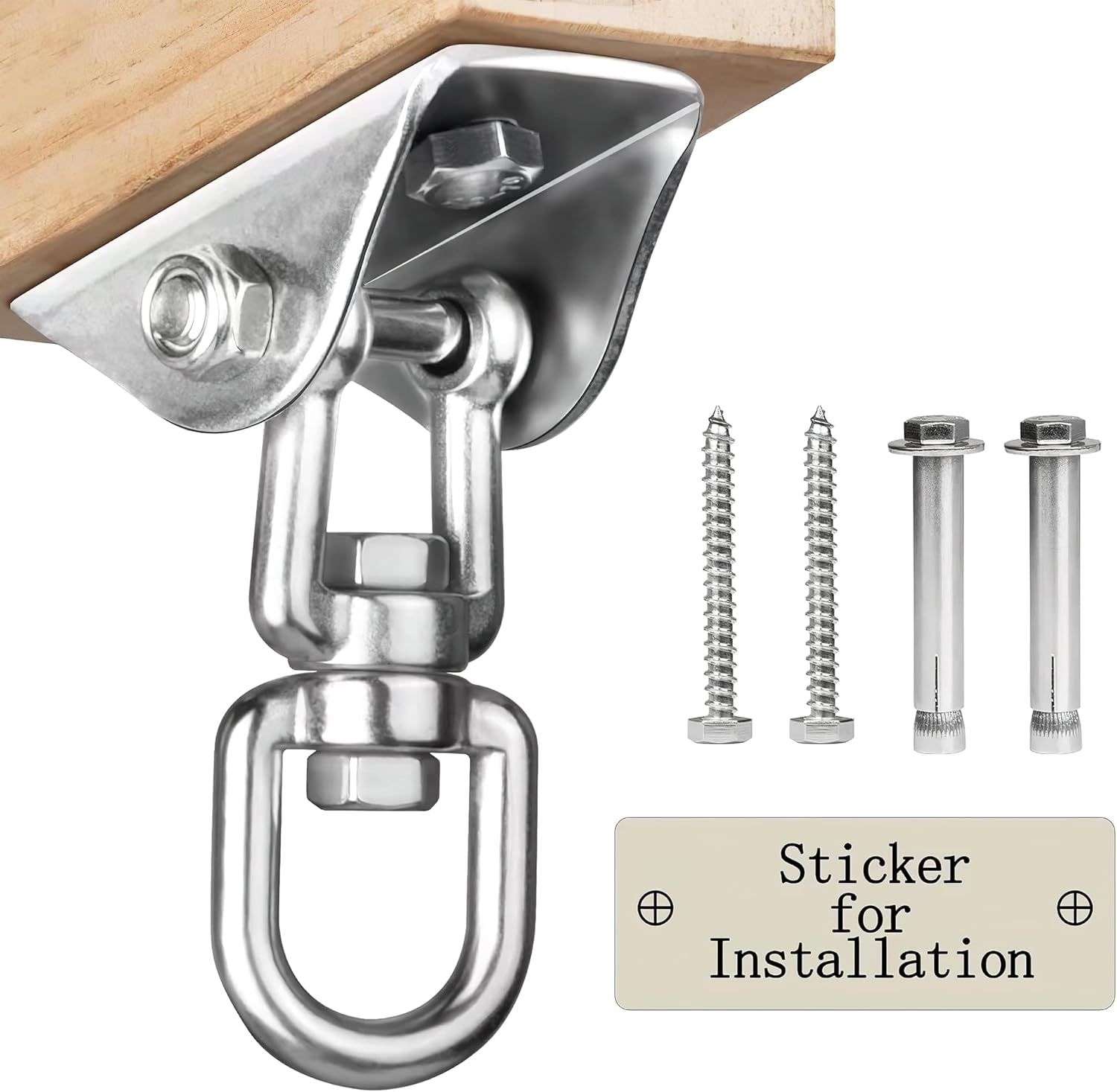 Heavy Duty Swing Hangers for Wooden Sets 2000 LB Capacity Hammock Hanger 360 Swivel Stainless Steel Swing Hardware Accessories 2 Packs for Porch