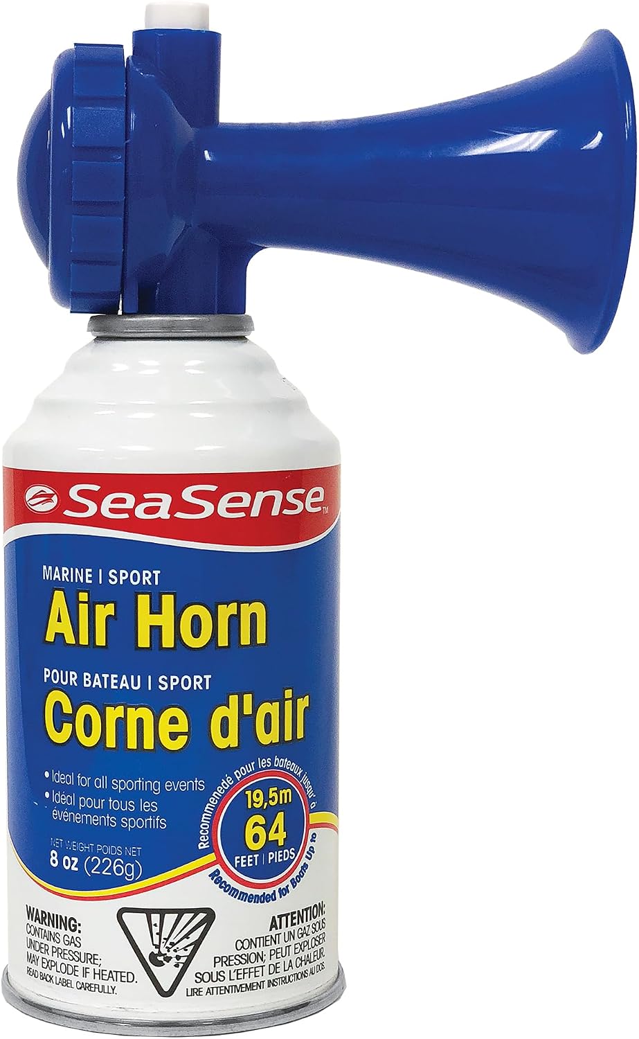 SeaSense Air Horn – Jumbo Size (8 oz), 127 dB – Loud 1 Mile Range, Meets EPA & USCG Standards – Great for Boat & Marine Safety