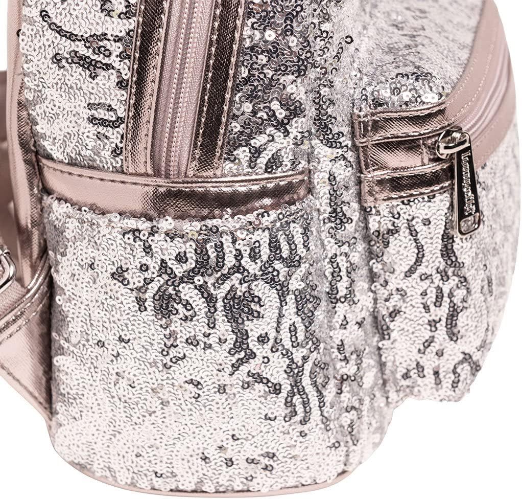 Loungefly Disney Minnie Mouse Silver Sequin Mini Backpack