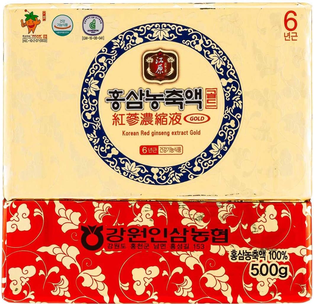 Gangwoninsam] Korean Red Ginseng Extract Gold 500g / 17.63 fl. oz – Contains 100% Pure Korean 6-Year-Old Red Ginseng Root Extract